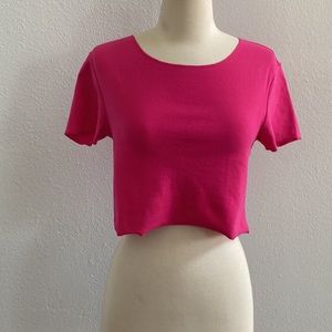 Zara Pink Knit Cropped‎ Tank Top Size M